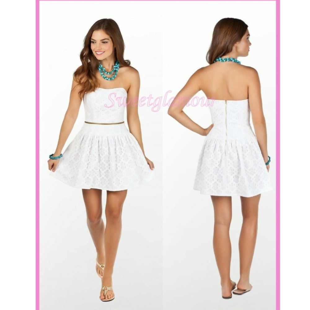 Lilly Pulitzer Tenley Dress Resort White Lace